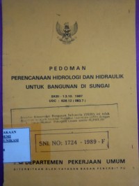 Image of Pedoman Perencanaan Hidrologi Dan Hidraulik Untuk Bangunan Di Sungai