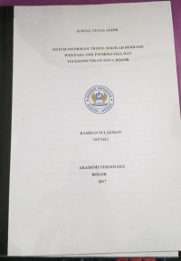Image of JURNAL TA SISTEM INFORMASI PROFIL SEKOLAH BERBASIS WEB PADA SMK INFORMATIKA DAN TELEKOMUNIKASI BOGOR