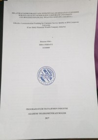 Image of PELATIHAN KOMUNIKASI YANG EFEKTIF DALAM KEGIATAN COSTUMER SERVICE QUALITY SUPER DI BNI CORPORATE UNIVERSITY