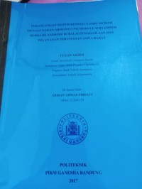 Image of PERANCANGAN SISTEM KENDALI LAMPU RUMAH MENGUNAKAN ARDUINO UNO MODULE WIFI ESP8266 BERBASIS ANDROID DI BALAI PENGGELOLAHAAN DAN PELAYANAN PERUMAHAN JAWA BARAT