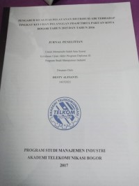 Image of pengaruh kualitas pelayanan distribusi air terhadap tingkat keluhan pelangan pdam tirta pakuan