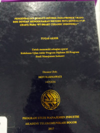 Image of TUGAS AKHIR : PENGENDALIAN QUALITY CONTROL PADA PRODUK TRAFO 865E DENGAN MENGGUNAKAN METODE PETA KENDALI P (P-CHART ) PADA 