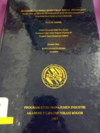 Image of TUGAS AKHIR PENGELOLAAN MEDIA KOMUNIKASI JURNAL PENGAJIAN PADA BALAI BESAR PENGAJIAN DAN PENGEMBANGAN TEKNOLOGI PERTANIAN BOGOR