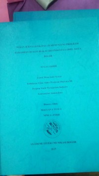 Image of TUGAS AKHIR : PERAN JURNALISTIK DALAM MENUNJANG PROGRAM RAMADHAN DI REPEUBLIK RADIO INDONESIA (RRI) KOTA BOGOR