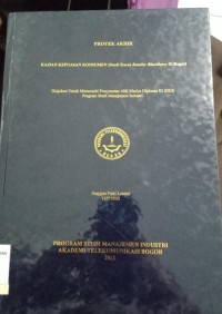 Image of kajian kepuasan konsumen (studi kasus retailer blackberry di bogor)