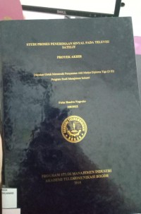 Image of STUDI PROSES PENERIMAAN SINYAL PADA TELEVISI SATAELIT