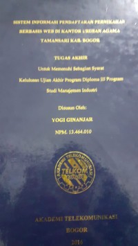 Image of SISTEM INFORMASI PENDAFTARAN PERNIKAHAN BERBASIS WEB DI KANTOR URUSAN AGAMA TAMANSARI KAB.BOGOR
