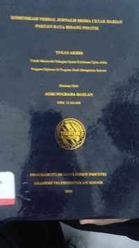 Image of KOMUNIKASI VERBAL JURNALIS MEDIA CETAK HARIAN PAKUAN RAYA BIDANG POLITIK