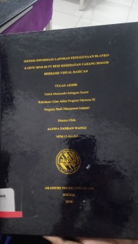 Image of SISTEM INFORMASI LAPORAN PENGGUNAAN BLANKO KARTU BPJS DI PT. BPJS KESEHATAN CABANG BOGOR BERBASIS VISUAL BASIC 6.0