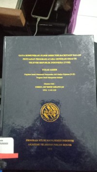 Image of GAYA KOMUNIKASI FLZOORDIRECTOR BACKKSTAGE DALAM PENYAJIAN PROGRAM ACARA GENERASI EMAS DI TELEVISI REPUBLIK INDONESIA (TVRI)