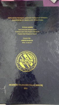 Image of PENGARUH PROMOSI JABATAN TERHADAP KINERJA PEAWAI DI PT.HASTA AYU NUSANTARA