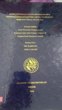 Image of SISTEM INFORMASI INVESTARIS BARANG BPJS KETENAGAKERJAAN KANTOR CABANG BOGOR KOTA BERBASIS VISUAL STUDIO 2012