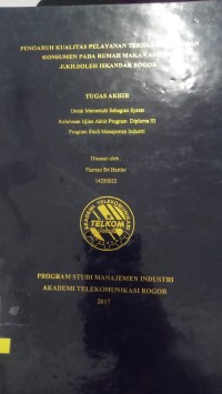 Image of PENGARUH KUALITAS PELAYANAN TERHADAP KEPUASAN KONSUMEN PADA RUMAH MAKAN AMPERA JI.KH. SOLEH ISKANDAR BOGOR