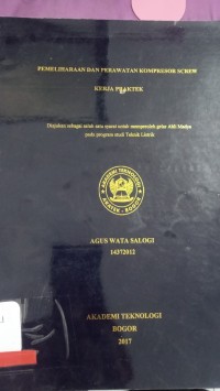 Image of PEMELIHARAAN DAN PERAWATAN KOMPRESOR SCREW