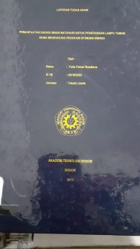 Image of PEMANFAATAN ENERGI SINAR MATAHARI UNTUK PENERANGAN NLMAPU TAMAN GUNA MENDUKUNN PROGRAM EFISIENSI ENERGI