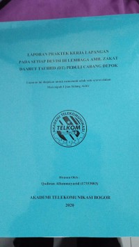 Image of laporan praktek kerja lapangan pada setiap devisi di lembar amil zakat daarut tauhid  dt peduli cabang depok