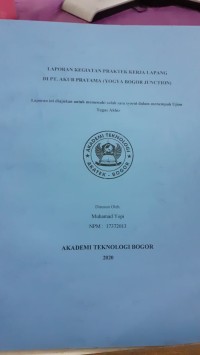 Image of LAPORAN KEGIATAN PRAKTEK KERJA LAPANG DI PT. AKUR PRATAMA (YOGYA BOGOR JUNCTION)