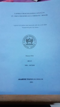 Image of LAPORAN PRAKTEK KERJA LAPANGAN PT. TIRTA FRESINDO JAYA CIHERANG-BOGOR