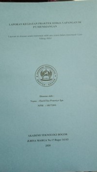 Image of LAPORAN KEGIATAN PRAKTEK KERJA LAPANGAN DI PT. MENDJANGAN