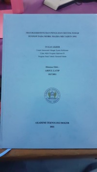 Image of TROUBLESHOTING DAN PENGUJIAN SISTEM POWER WINDOW PADA MOBIL MAZDA MR TAHUN 1992