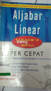 Image of aljabar linear ; schaum' s easy outlines