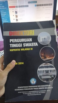 Image of Direktori Perguruan Tinggi Swasta Kopertis Wilayah IV Tahun 2014